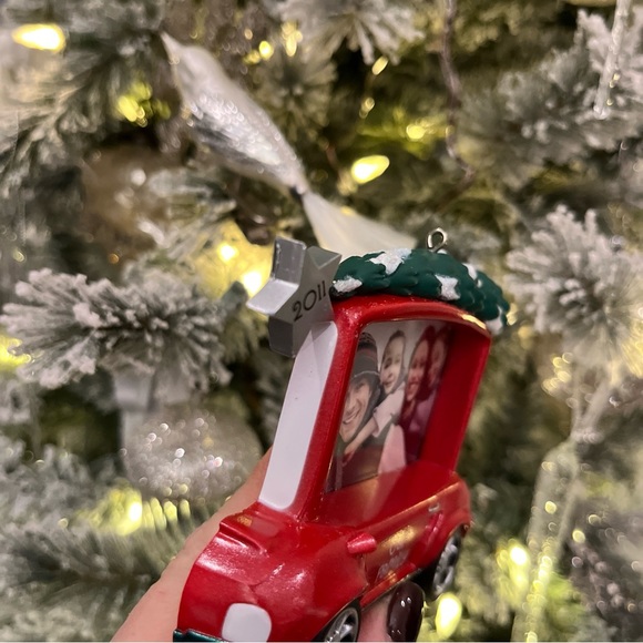 HALLMARK Keepsake Ornament 2011 Our Family Photo Holder Tree On Red Car Lot Of 2 - Picture 13 of 14